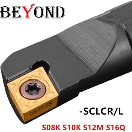 Discount BEYOND SCLCR Lathe cutter S10K-SCLCR06 S12M-SCLCR06 S08K S16Q cnc turning tool holder SCLCL carbide inserts CCMT060204