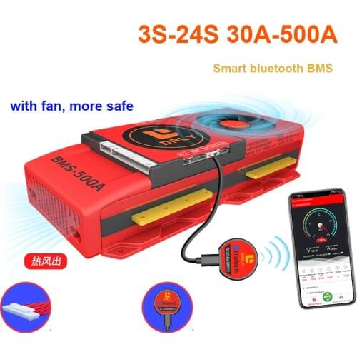 Bluetooth BMS 12V 24V 36V 48V 60V 72V 80A 100A 120A 150A 200A 250A 300A 400A 500A li ion lifepo4 battery 3s 4s 7s 8s 12s 10s