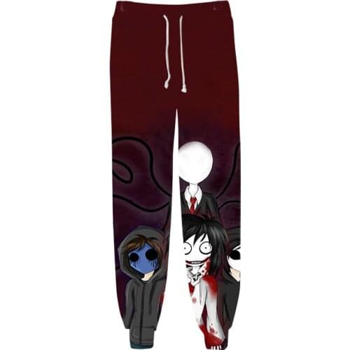 Creepypasta New Sports Sweat Pants Straight Pants Fashion Harajuku 3d Printed Sweatpants Jogging Long Women Men Trousers