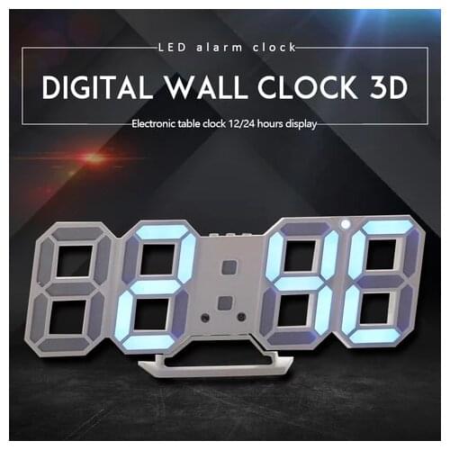 Nordic Digital Alarm Clocks Wall Clocks 3D Hanging Watch Snooze Table Clocks Calendar Thermometer Electronic Clock Digital Clock