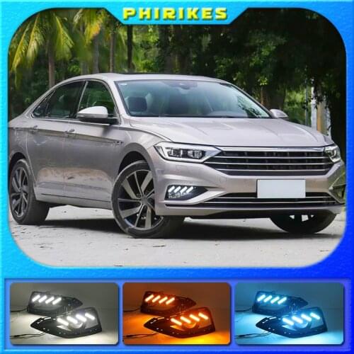 For Volkswagen VW Jetta Sagitar MK6 2019 driving LED DRL Daytime Running Light Daylight Fog lamp