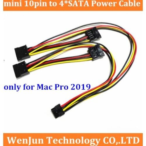 High Quality mini 10pin to 4 port SATA 15pin HDD Hard Driver Power Supply Cable cord for MAC PRO 2019 desktop workstaion