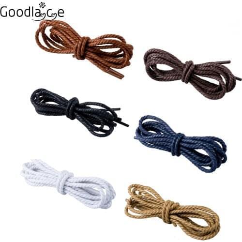 Good Quality Twisted Waxed Shoelaces Round Cotton Shoe Laces with Wax Coating 100 CM