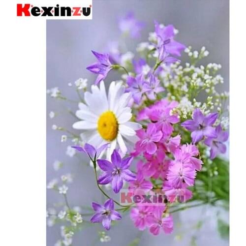 KEXINZU 5D DIY Full Square Drill Diamond Painting -White petals- 3d Mosaic Diamand Embroidery Wedding Room Decoration K4451