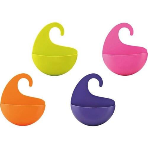 4pcs/lot Multi bathroom folding basket PP plastic sundries storage basket hanging basket with colorful storage rack OK 0184