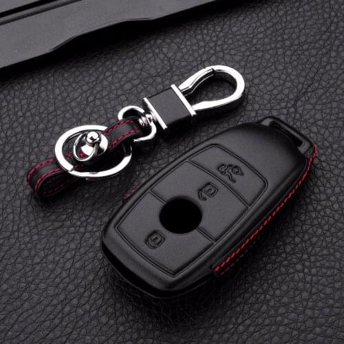 New Gift 4D Car Geunine Leather Key Wallet Cover Case Shell For Mercedes Benz AMG 2017 New E Class W213 E200 E260 E300 E320