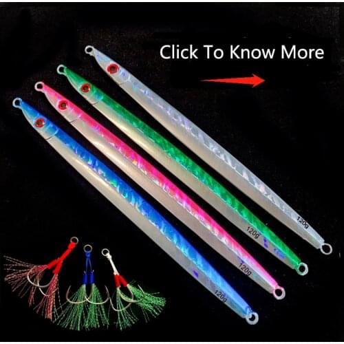 OBSESSION Glow Fast Fall Jigging lures 120g 160g 200g Metal jigs Artificial Luminous bait Bass Deep Sea Bass fishing lure Tackle