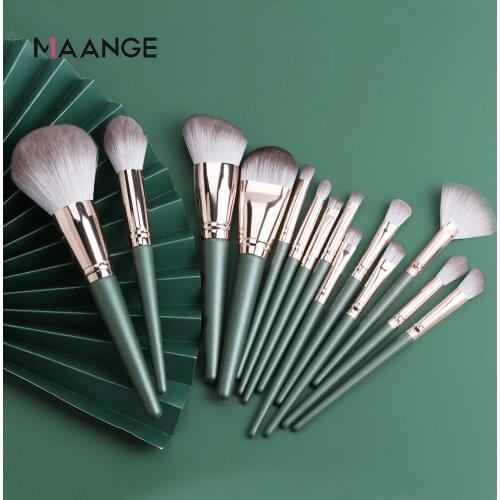 MAANGE 14 Pcs Makeup Brushes Set Powder Foundation Blush Eyeshadow Blending Brush Professional Make Up Brush Kits Beauty Tools