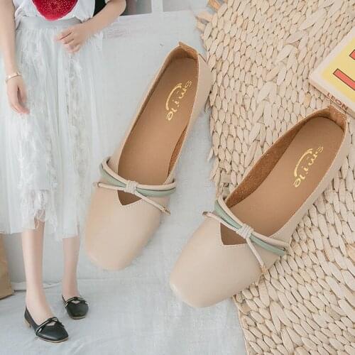 2021 New Flat Shallow Mouth Female Non-grinding Single Shoes Female Student Peas Shoes Flat Workplace Shoes