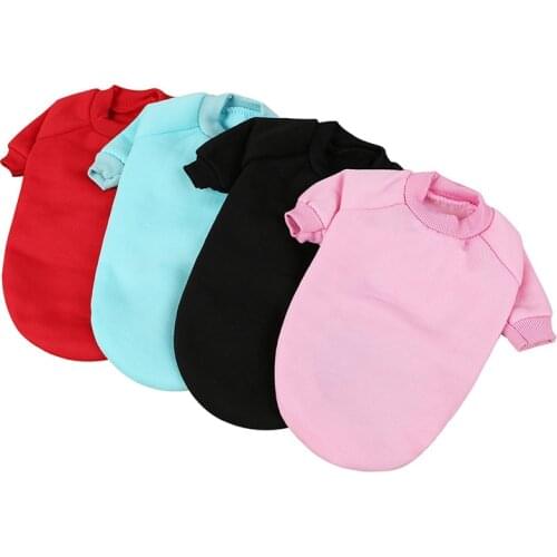 New Pet Solid Color Sweater Solid Color Plus Velvet Winter Clothes Pet Dog Autumn and Winter Clothes Autumn / winter Leisure