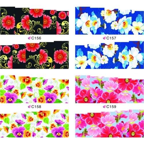 4 PACKS / LOT Nail Art Water Transfers Stickers Nail Decals Stickers Water Decal Flowers Fish Butterfly Fruit C156-C179