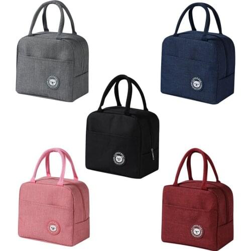 Portable Lunch Bag Thermal Insulated Lunch Box Tote Office Cooler Bag Bento Pouch Lunch Container Food Storage Bags Handbag