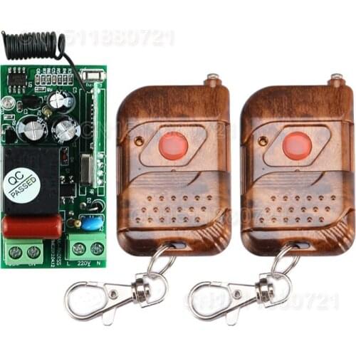 AC220V 1Ch RF Wireless Switch Remote Control Light Switch With 2PCS Transmitter 10A 433MHZ