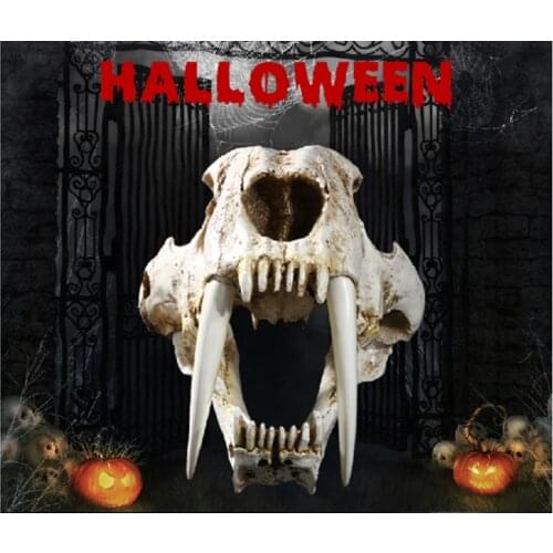 1:1 Size American Ancient Animals Saber Tooth Cat Tiger Skull Sabertooth Smilodon Fatalis Specimen Model Animal Skeleton Model