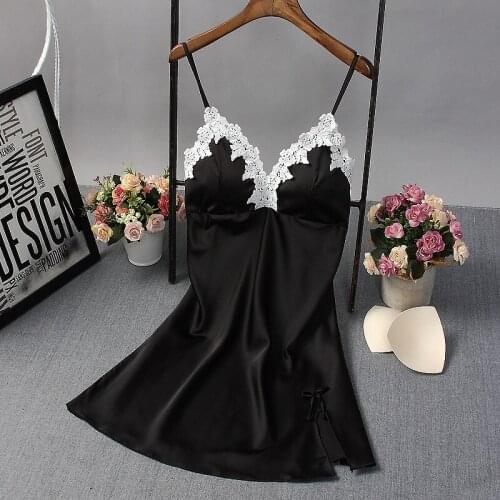 Sexy pink Womens Silky Nightwear Nightdress Nighty Mini Nightgown Suspender Skirt Sleepwear Rayon Sleeveless For Female M-XL