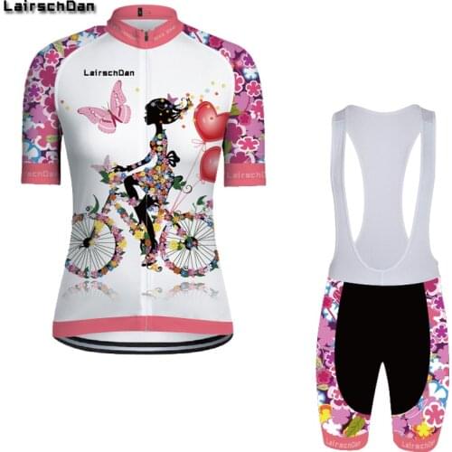 SPTGRVO Lairschdan 2019 Pink Women Enduro Bike Jersey Set Bicycle Clothes Suit Short Cycling Clothing Kit Summer Mtb Outfit