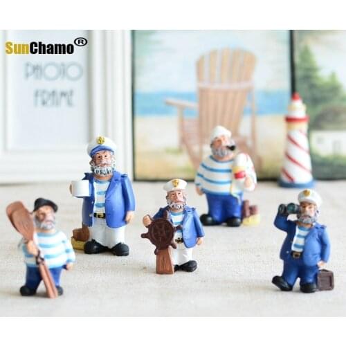 Mediterranean Home Appliances Ocean Desktop Decoration Captain Sailor Navy Character Lighthouse Decoration Accessories Statues