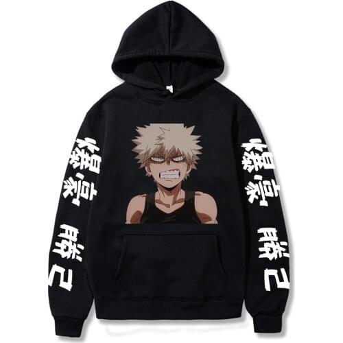Harajuku My Hero Academia Unisex Hoodies Japanese Anime Bakugou Katsuki Printed Streetwear Casual Sweatshirts