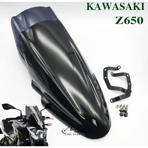 Motorcycle Accessories Sports WindScreen Windshield Viser VIsor Wind Deflectors Fits For Kawasaki Z650 2017 2018 2019 Z 650 19