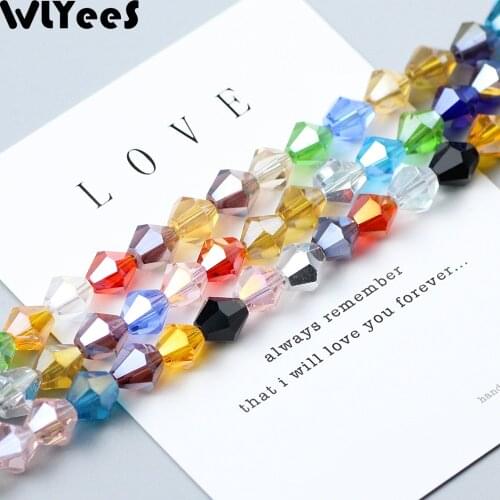 WLYeeS Austrian Bicone crystals bead 8mm 30pcs Double cone Spacer Loose beads for DIY Bracelet Necklace Pendant Jewelry Making