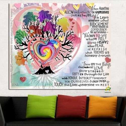 YWDECOR Chicken Soup for the Soul Family Love Abstract Canvas Painting Digital Prints Wall Art Picture Living Room Home Decor