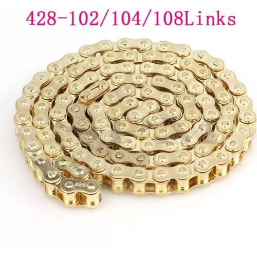 Gold chain 428 102/104/108 links GOLD O-RING 110-150cc dirt bike/pit bike Chain For CRF 50 70 SSR Pit Dirt Bike
