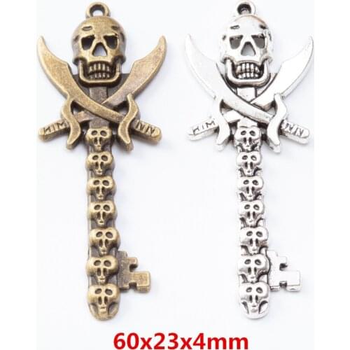 10 pieces of retro metal zinc alloy skull pendant for DIY handmade jewelry necklace making 7374