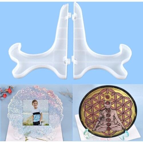 2pcs Photo Holder Stand Resin Mold UV Epoxy Silicone Mold Picture Desktop Holder Tablet Stand Rack Mould Making Tool