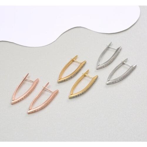 925 sterling silver 18K gold earrings for Women Wedding Decoration Delicate Design Austria crystal Jewelry Lady Gifts Luxury