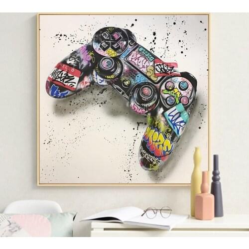 Abstract Graffiti Gamepad Canvas Painting Posters and Prints Street Wall Art Picture Cuadros Home Decoration Kids Room Decor