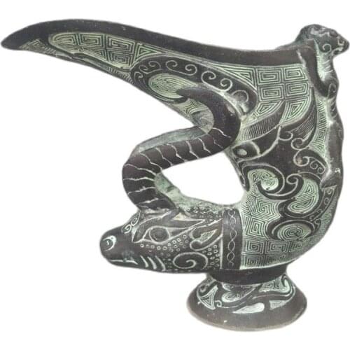 Antique bronze ware twelve zodiac cattle cup bronze ware ornament pure copper bull wine cup collection