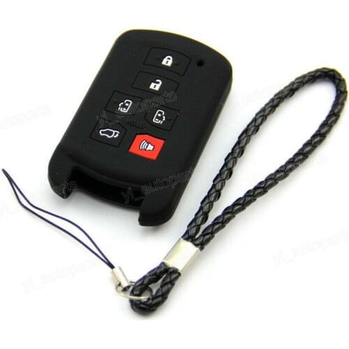 Black Silicone Case Cover Fit For Toyota Sienna Remote Smart Key 6 Buttons HYQ14ADR HYQ14ADR 89904-08010