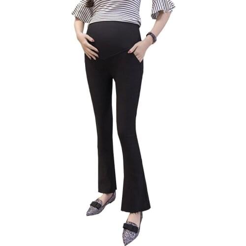 Elastic Waist Belly Maternity Pants OL Office Ladies Formal Work Wear Trousers Clothes For Pregnant Women Maternity Wide Pants