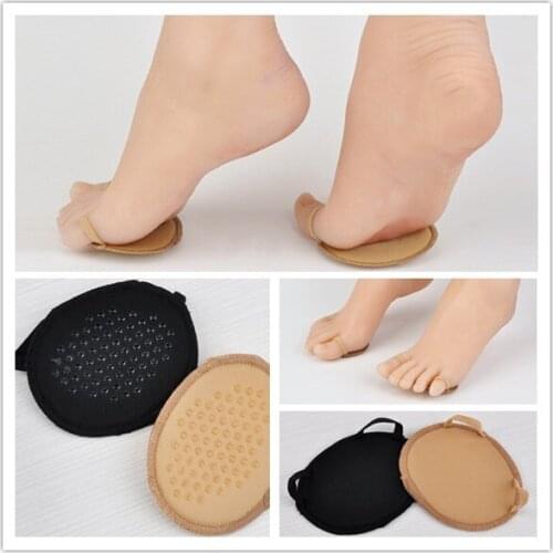 Two Colors High Heels Feet Care Forefoot Cotton Pad Insoles Non Slip Silicone Half Yard Pad Shoelace