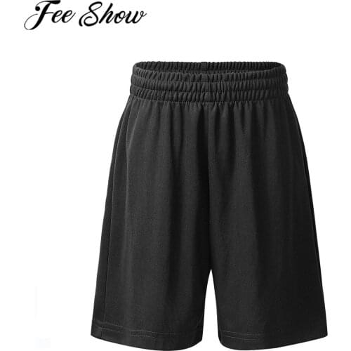 FEESHOW Summer Kids Sports Shorts Unisex Boys Girls Moisture Wicking Loose Activewear Shorts Basketball Sports Workout Shorts