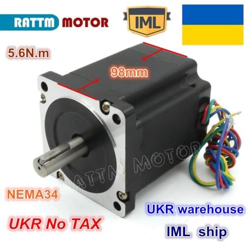 Quality 34HS9801 NEMA34 878Oz-in 560N.cm CNC stepper motor stepping motor 4.0A for CNC Router Large CNC Milling machine