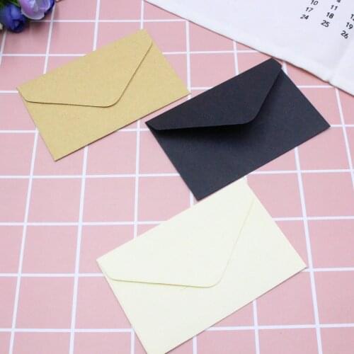 1PC Classical White Black Kraft Blank Mini Paper Window Envelopes Wedding Invitation Envelope Gift Envelope