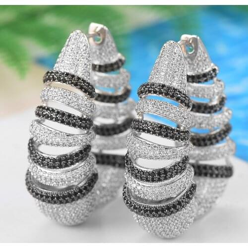 LARRAURI 2020 Top Quality Noble Luxury Hoop Earrings Jewelry For Women Anniversary Engagement Wedding Earrings Accessories