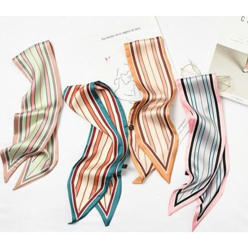 Summer Fashion Small Silk Scarf Women Luxury Shawls Spring Office Hair Neck Hijabs Basic Foulard Scarves PJ139
