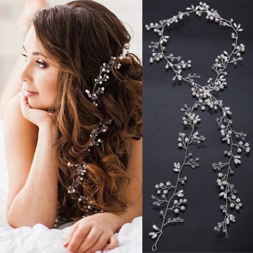 Fashion Crystal Pearl Bridal Tiaras Hairbands Hairpins Bridesmaid Headwear Bride Hair Accessories Wedding Jewelry Head Ornaments