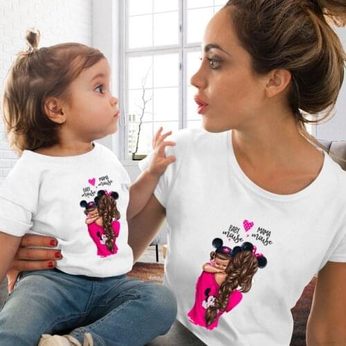 Matching Family Outfits Super Mom and Daughter Print Kids Girls T-shirt Mothers Day Present Clothes Kids and Women Funny Tshirt