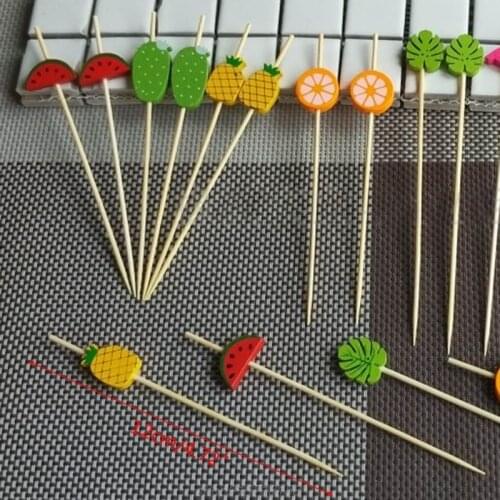 100 Pcs Disposable Bamboo picks Food Fruit Cocktail Handmade Toothpicks Picnic Party Supplies Decor J26 21 Dropshipping