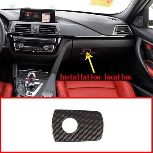 Real Carbon Fiber Passenger Storage Box Decoration Trim For BMW F80 F82 F83 M3 M4 2014-2018 Accessories