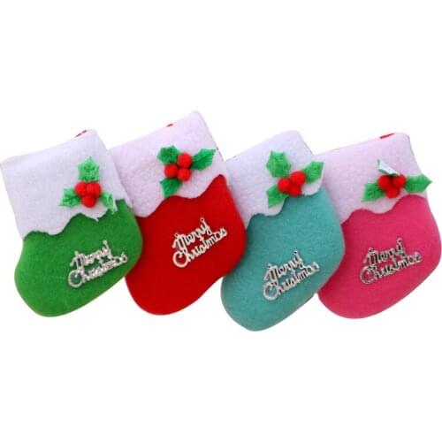 Plush Christmas Stocking Pendant Christmas Decorations Small Boots Pendant Christmas Gift Bag ChristmasTree Ornaments