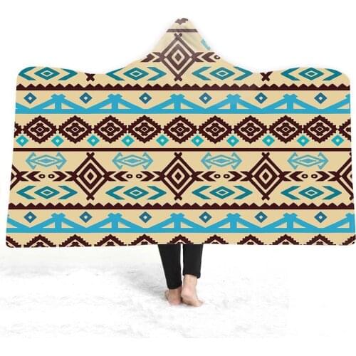 Striped Texture Pattern Microfiber Plush Coral Fleece Super Soft Warm Blanket Outdoor Hoodie Adult TV Blanket With Headscarf