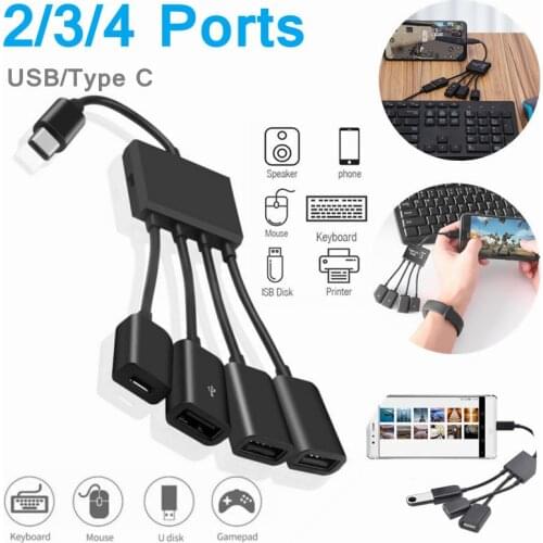 Various Types OTG Hub Type C USB Connector 2/3/4 Port Adapter Cable Male To Female Docking Station Mouse Keyboard Disk