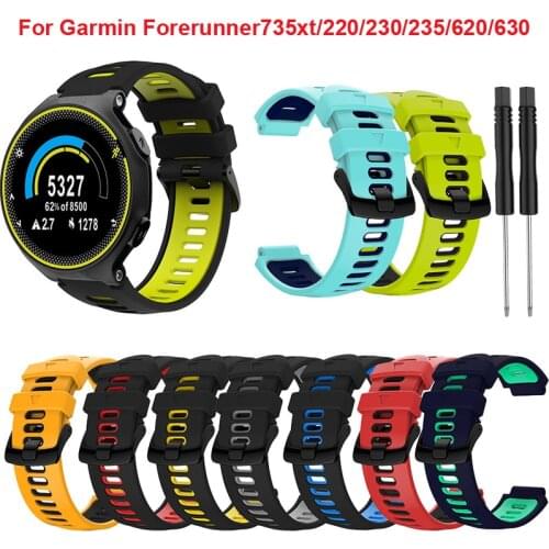 JKER Watch Band Silicone Replacement Watchstrap For Garmin Forerunner 235 220 230 620 630 735XT Bracelet Outdoor Sport Wristband