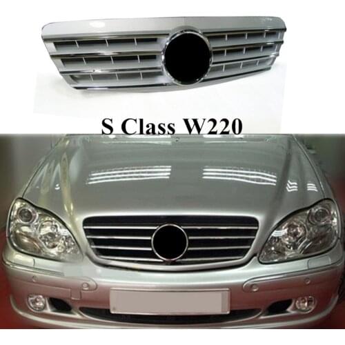ABS Mesh Grille For M-ercedes B-enz S Class W220 S280 S300 S320 S350 S500 2000 2001 2002 2003 2004 2005 Bumper Front Grille