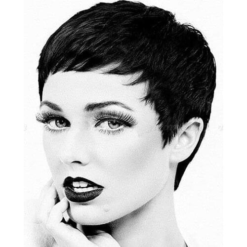 Synthetic Short Straight Wig With Bangs For Women Heat Resistant Hair Natural Black Brown Blonde Orange Wigs