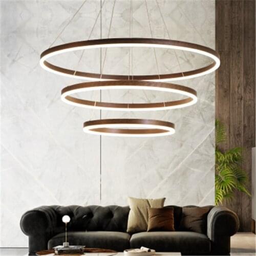 Modern Art Restaurant LED Acrylic Pendant Lights Fashion Circle DIY Modeling Palor Bedroom Kitchen Suspension Light Fixtures